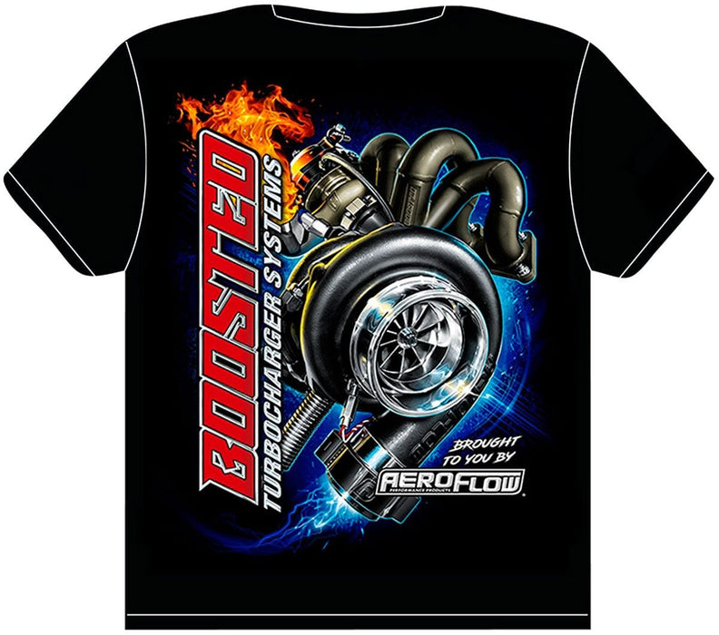 Aeroflow Performance 4 Cylinder Turbo and Manifold Design Aeroflow Boosted Black Small T-Shirt AFBOOSTED-S Autofit