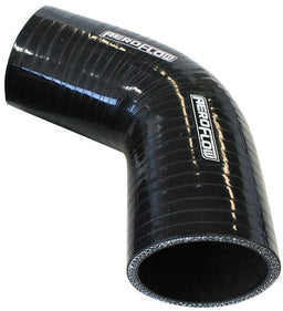 Aeroflow Performance 4-Ply, 13/64" (5.3mm) Wall Thickness, 4-59/64" (125mm) Leg Gloss Black 67° Silicone Elbow Hose 2" (51mm) I.D AF9208-200 Autofit