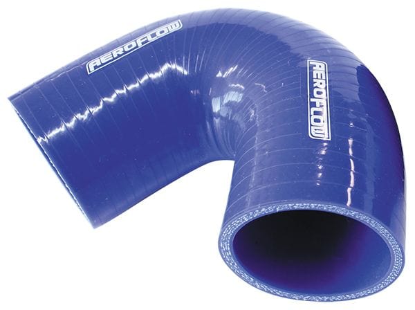 Aeroflow Performance 4-Ply, 5.3mm Wall Thickness, 100mm Leg Gloss Blue 135° Silicone Elbow Hose 2-1/2" (63mm) I.D AF9005-250 Autofit
