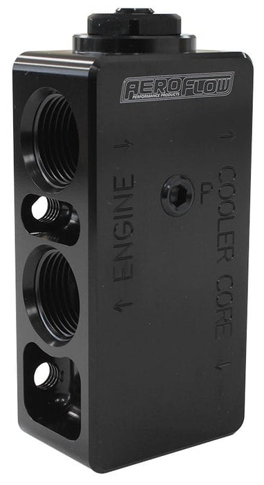 Aeroflow Performance 4 x -10 ORB ports, 1/8" NPT Port Billet Aluminium Oil Thermostat AF64-4111 Autofit