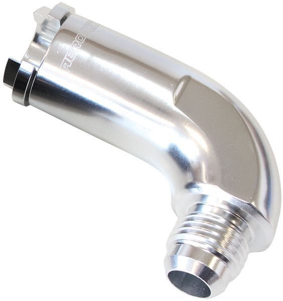 Aeroflow Performance 5/16" return side to -6AN, Silver 90° Push-On EFI Fuel Fitting AF803-01S Autofit