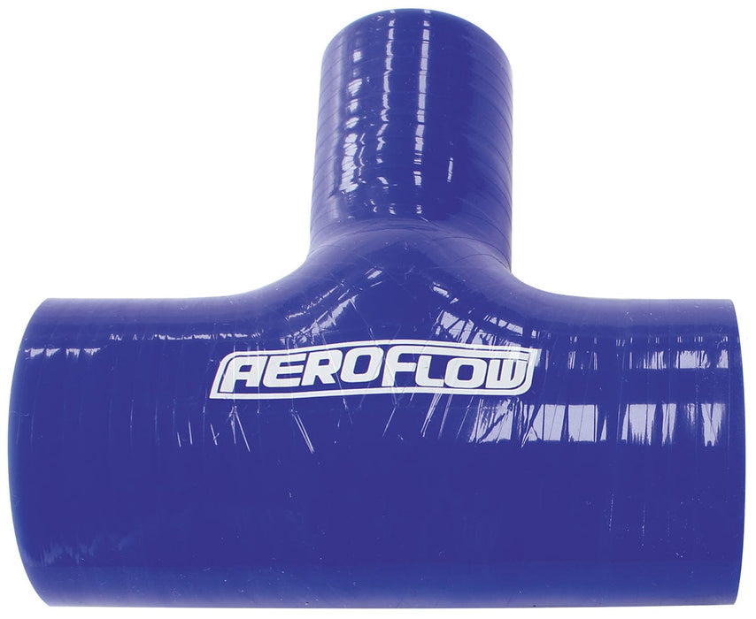 Aeroflow Performance 5mm Wall Thickness, 100mm Run Length, 51mm Side Leg Gloss Blue Silicone Tee Hose 2-3/4" (70mm) Run I.D to 1" (25mm) Side I.D AF9044- Autofit