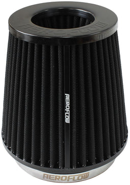 Aeroflow Performance 6" (153mm) High x 6-1/2" (165mm) Base O.D x 4.72" (120mm) Top O.D Universal 5" (127mm) Clamp-On Steel Top Inverted Tapered Pod Filter with Black E Autofit