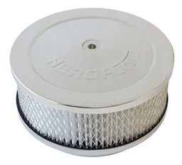Aeroflow Performance 6-3/8" x 2-1/2", 5-1/8" neck, paper element Chrome Air Filter Assembly AF2856-1331 Autofit