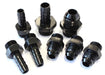 Aeroflow Performance -6 ORB to -6AN x 3, -8 ORB to -8AN, -6 ORB to 3/8" barb x 3, -8 ORB t Replacement Surge Tank Fittings in Black Finish AF59-1016BLK Autofit