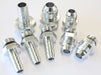 Aeroflow Performance -6 ORB to -6AN x 3, -8 ORB to -8AN, -6 ORB to 3/8" barb x 3, -8 ORB t Replacement Surge Tank Fittings in Silver Finish AF59-1016S Autofit