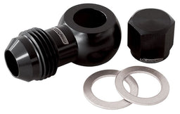 Aeroflow Performance -8AN, Includes Banjo Fitting & Cap 90° Fuel Pump Banjo Kit - Black AF49-1035BLK Autofit