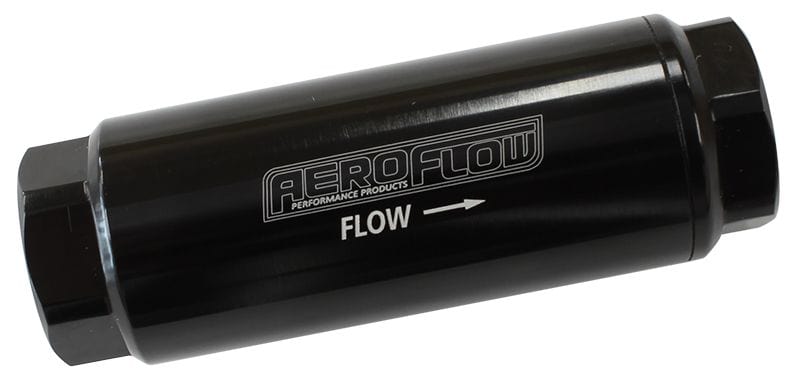 Aeroflow Performance -8AN ORB Inlet/Outlet Ports, 3-1/2" x 1-1/4" 40 Micron Pro Filter - Black AF66-2042BLK-40 Autofit