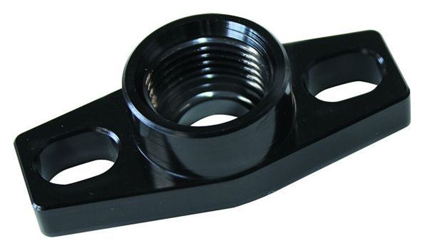 Aeroflow Performance -8AN ORB outlet, 36 to 47.5mm bolt centre, Black Finish Turbo Drain Adapter AF463-01 Autofit