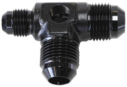 Aeroflow Performance -8AN x 2, -6AN x 1, Black Finish Flare AN Stepped Tee with 1/8" NPT Ports AF824-06-08BLK Autofit