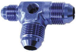 Aeroflow Performance -8AN x 2, -6AN x 1, Blue Finish Flare AN Stepped Tee with 1/8" NPT Ports AF824-06-08 Autofit