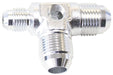 Aeroflow Performance -8AN x 2, -6AN x 1, Silver Finish Flare AN Stepped Tee with 1/8" NPT Ports AF824-06-08S Autofit