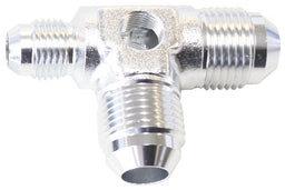 Aeroflow Performance -8AN x 2, -6AN x 1, Silver Finish Flare AN Stepped Tee with 1/8" NPT Ports AF824-06-08S Autofit