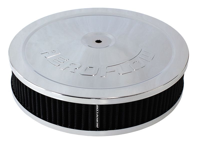 Aeroflow Performance 9" x 2", 5-1/8" neck, black washable cotton element Chrome Air Filter Assembly AF2851-1110 Autofit