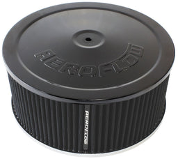 Aeroflow Performance 9" x 4", 7-5/16" neck,Flat Base with black washable cotton element Black Air Filter Assembly AF2251-1364 Autofit