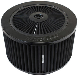 Aeroflow Performance 9" x 5", 7-5/16" neck,Flat Base with black washable cotton element Black Full Flow Air Filter Assembly AF2251-3155 Autofit