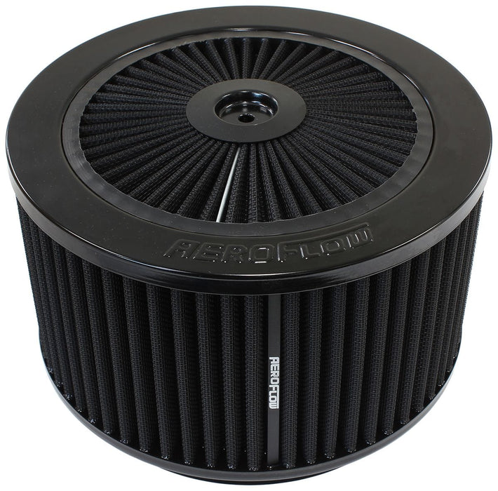 Aeroflow Performance 9" x 5", 7-5/16" neck,Flat Base with black washable cotton element Black Full Flow Air Filter Assembly AF2251-3155 Autofit