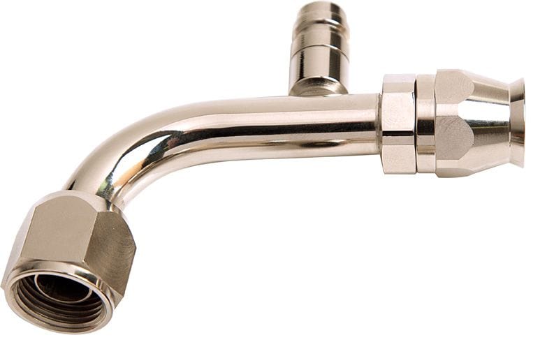 Aeroflow Performance A/C 90° Fitting #6 with Charge Port AFFCE-0690B Autofit