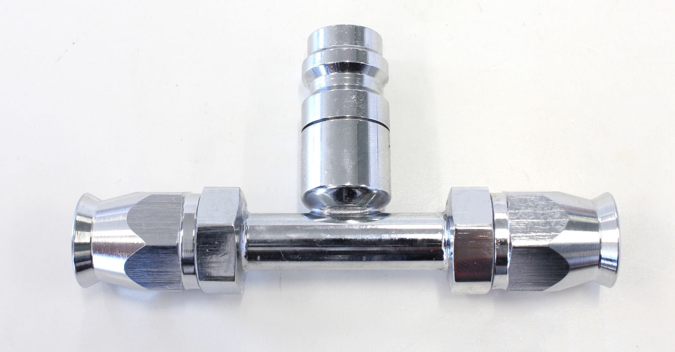 Aeroflow Performance A/C Straight Inline #6 Fitting with Charge Port AFFCEL-06B Autofit