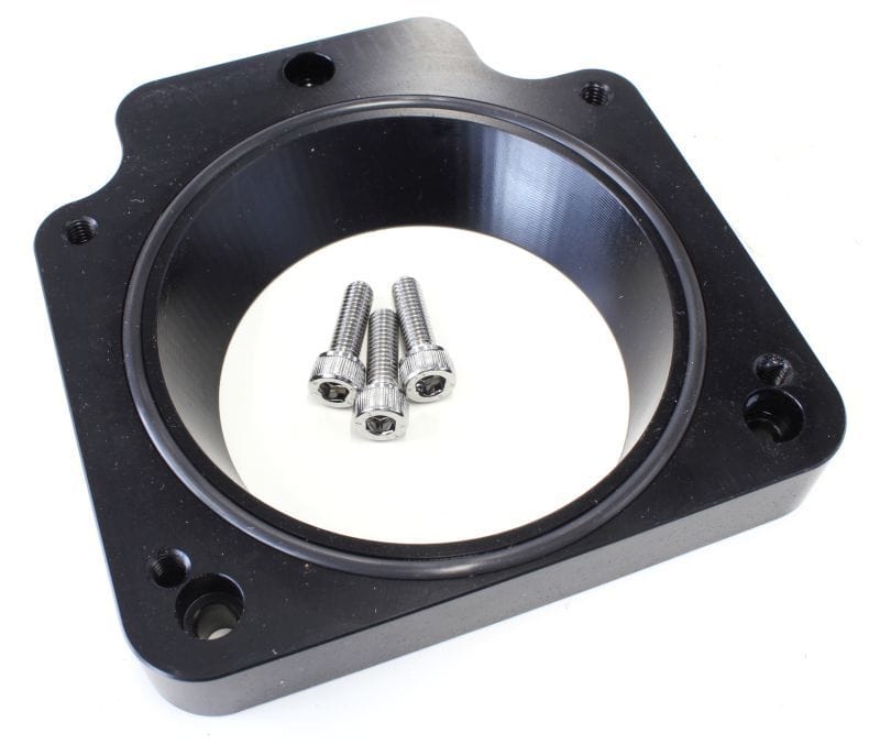 Aeroflow Performance Adapts 90mm Throttle Body AF64-2069 to early 3 bolt LS manifolds, Bla Throttle Body Adapters AF64-2088BLK Autofit
