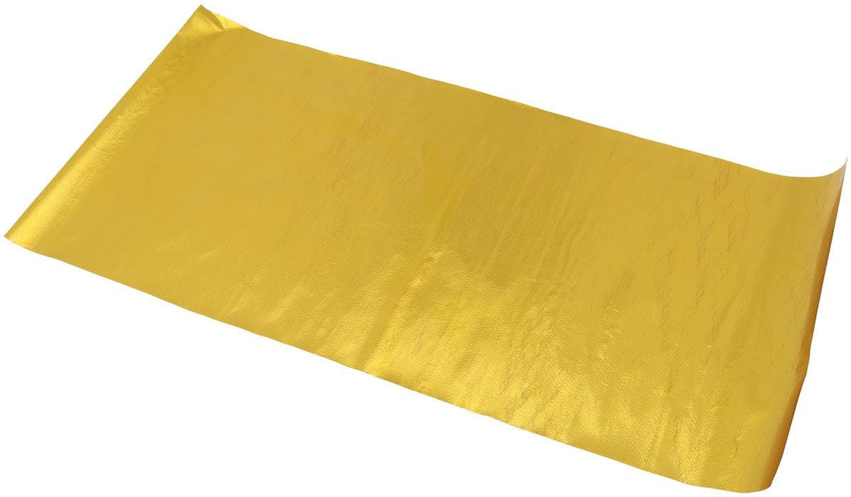 Aeroflow Performance Adhesive backed Aluminised surface reflects up to 2000°F radiant heat. Gold Heat Barrier 12" x 24" Sheet AF91-4011 Autofit