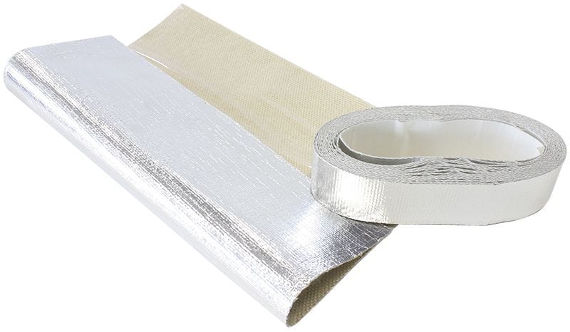 Aeroflow Performance Adhesive backed Aluminised surface reflects up to 2000°F radiant heat. Heat Barrier - 24" x 36" Sheet AF91-4003 Autofit