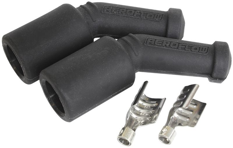 Aeroflow Performance Black, 2 pack Xpro Silicone 45° GM LS Coil Boots & Terminals AF4030-3304 Autofit