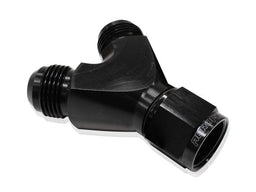 Aeroflow Performance Black Finish. 1 x -10AN Female, 2 x -8AN Male Billet Y-Block with Female Flare AF931-10-08BLK Autofit