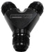 Aeroflow Performance Black Finish. 1 x -10AN Male, 2 x -8AN Male Billet Y-Block AF930-10-08BLK Autofit
