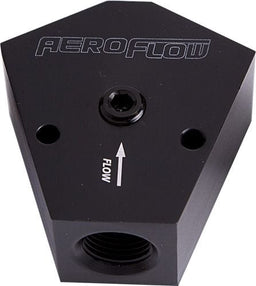 Aeroflow Performance Black Finish. 3/4" NPT Inlet, 3/4" NPT Outlets Billet Y-Block with 1/8" NPT Port AF451-12BLK Autofit