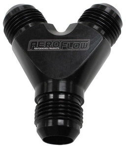 Aeroflow Performance Black Finish. 3 x -12AN Male Billet Y-Block AF930-12-12BLK Autofit