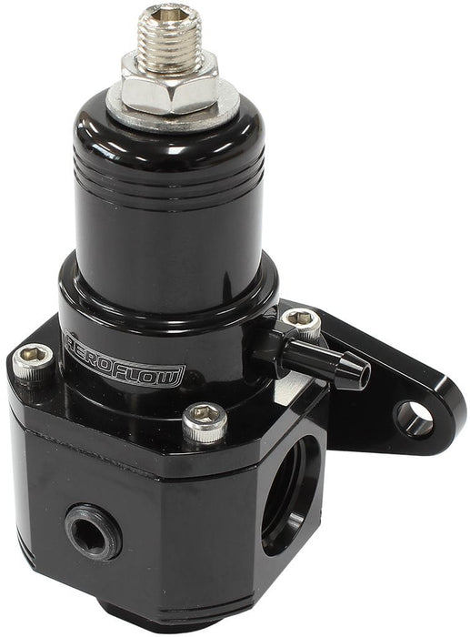 Aeroflow Performance Black Finish. 3 x -8 ORB Ports & 1 x 1/8" NPT Port Carburettor/EFI 3-Port 800hp Billet Bypass Fuel Pressure Regulator 3-60 psi Adju Autofit