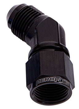 Aeroflow Performance Black Finish 45° Female/Male Flare Swivel -4AN AF142-04BLK Autofit