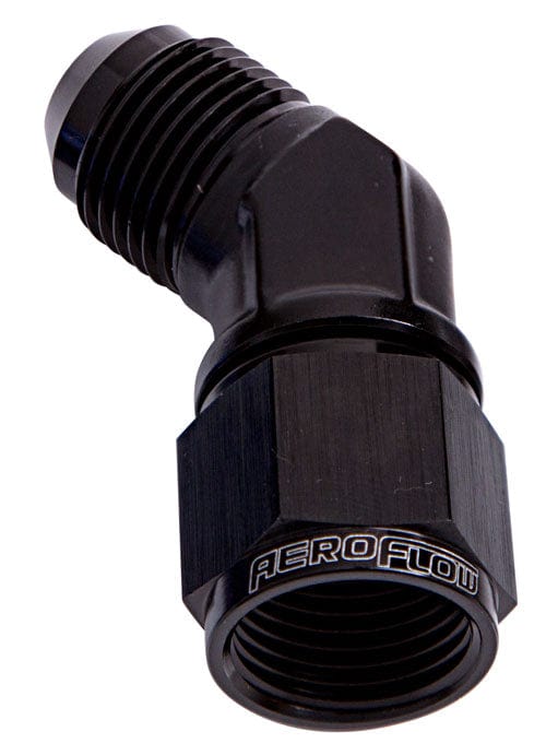 Aeroflow Performance Black Finish 45° Female/Male Flare Swivel -4AN AF142-04BLK Autofit