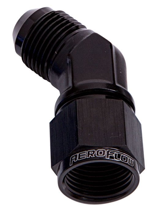 Aeroflow Performance Black Finish 45° Female/Male Flare Swivel -8AN AF142-08BLK Autofit