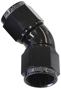 Aeroflow Performance Black Finish 45° Full Flow Female Coupler -8AN AF563-08BLK Autofit