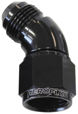 Aeroflow Performance Black Finish 45° Full Flow Female/Male Flare Swivel -12AN AF542-12BLK Autofit