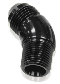 Aeroflow Performance Black Finish 45° NPT to AN Full Flow Adapter 1/8" to -4AN AF523-04BLK Autofit