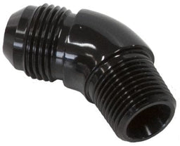 Aeroflow Performance Black Finish 45° NPT to AN Full Flow Adapter 3/8" to -10AN AF523-10-06BLK Autofit