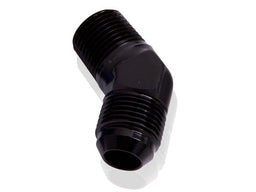 Aeroflow Performance Black Finish 45° NPT to Male Flare Adapter 1/4" to -4AN AF823-04-04BLK Autofit