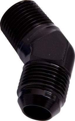 Aeroflow Performance Black Finish 45° NPT to Male Flare Adapter 1/4" to -6AN AF823-06BLK Autofit