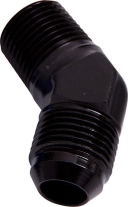 Aeroflow Performance Black Finish 45° NPT to Male Flare Adapter 1/8" to -3AN AF823-03BLK Autofit