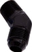 Aeroflow Performance Black Finish 45° NPT to Male Flare Adapter 1/8" to -3AN AF823-03BLK Autofit