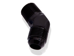 Aeroflow Performance Black Finish 45° NPT to Male Flare Adapter 3/8" to -6AN AF823-06-06BLK Autofit