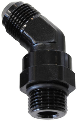 Aeroflow Performance Black Finish 45° ORB Swivel to Male Flare Adapter -10 to -8 AF945-08-10BLK Autofit