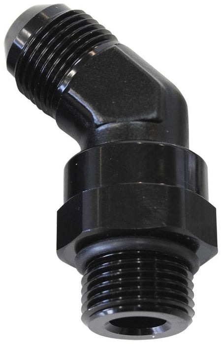 Aeroflow Performance Black Finish 45° ORB Swivel to Male Flare Adapter -12 to -12 AF945-12BLK Autofit