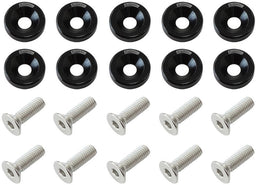 Aeroflow Performance Black Finish 5/16" Billet Dress-Up / Fender Bolt Kit (10 pack) AF64-4371BLK Autofit