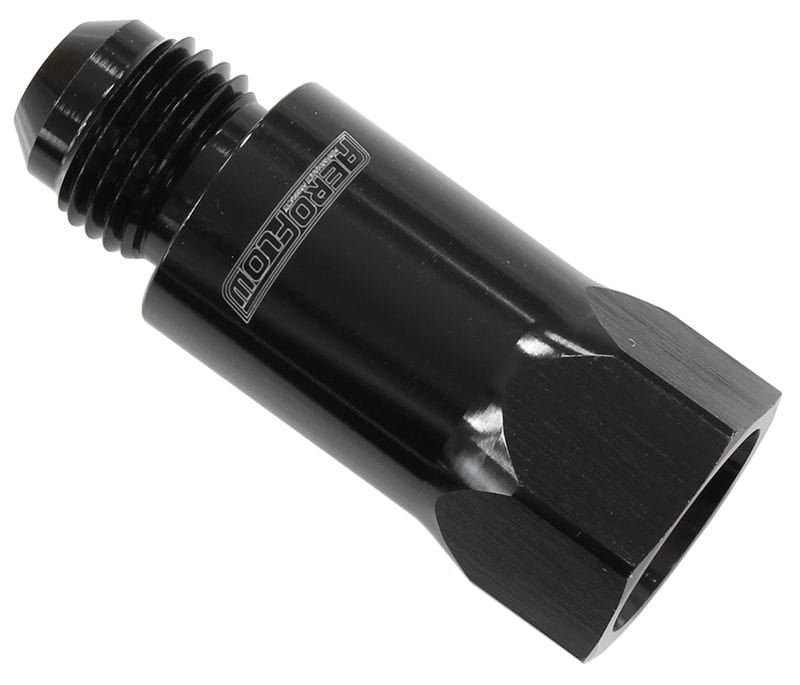 Aeroflow Performance Black Finish. -6 Female ORB to -6 Male AN Roll Over Valve -6AN AF614-06BLK Autofit