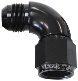 Aeroflow Performance Black Finish 90° Full Flow Female/Male Flare Swivel -4AN AF543-04BLK Autofit