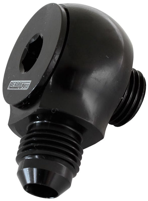 Aeroflow Performance Black Finish 90° Low Profile -10ORB to -8AN Male Adapter AF909-08-10BLK Autofit